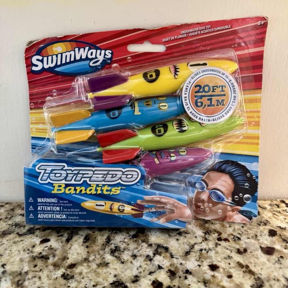 Swim Ways Toypedo‎ Bandits Pool Diving Torpedo Toys Pack of 4 Glides up to 20 ft